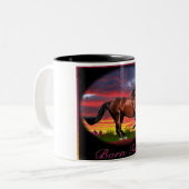 Born free horse art tweekleurige koffiemok (Voorkant links)