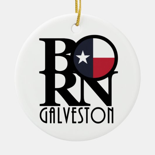 BORN Galveston Texas Keramisch Ornament (Voorkant)