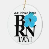 BORN Hawaii Blue Hibiscus Keramisch Ornament (Links)