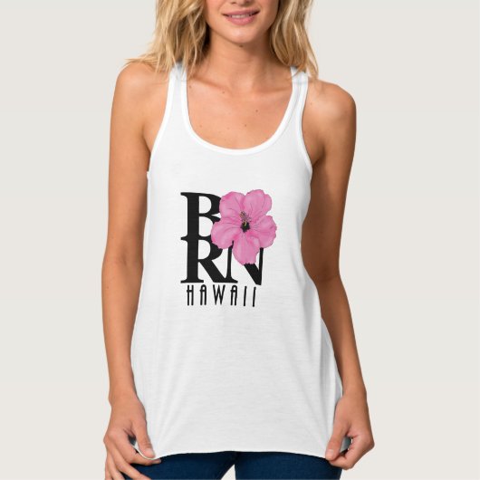 BORN Hawaii Roze (voorzijde) Tanktop (Voorkant)