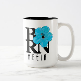 BORN Heeia Blue Hibiscus 15oz Tweekleurige Koffiemok