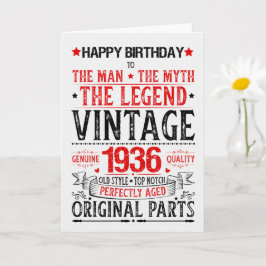 Born in 1936 Birthday the Man the Myth the Legend Kaart