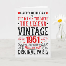 Born in 1951 Birthday the Man the Myth the Legend Kaart