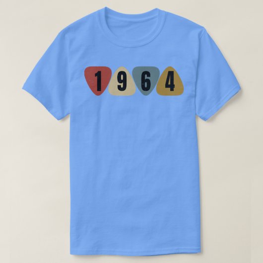 Born In 1964 Guitarist Guitar Pick Music Birthday  T-shirt (Design voorkant)