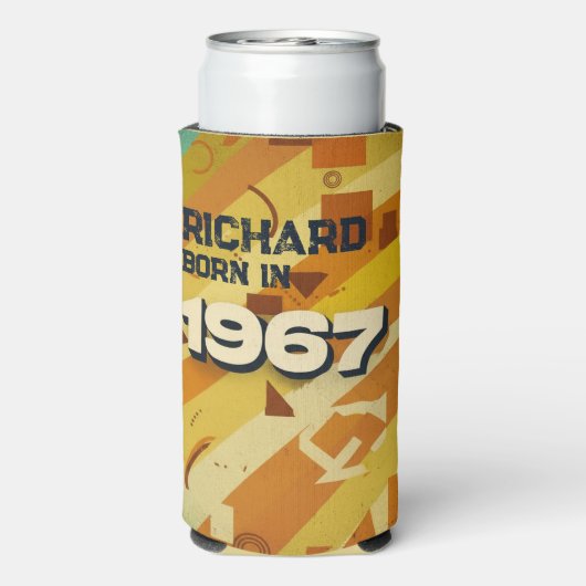 Born in 1967 - Geometric Design - Retro 60s - Name (Seltzer Achterkant)