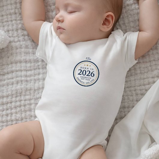 Born in 2026 America 250th Anniversary Romper