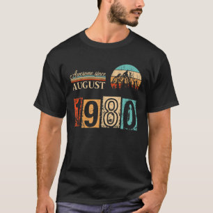 Born In August 1980 40 Years Old 40th Birthday Bei T-shirt
