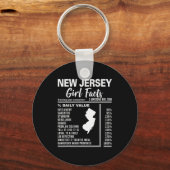 Born In New Jersey - New Jersey Girl Facts Sleutelhanger (Voorkant)