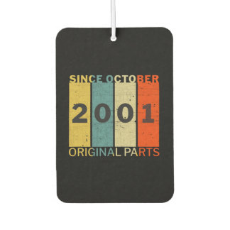 Born In October 2001 Funny Birthday Retro Quote Luchtverfrisser