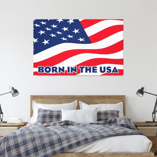 Born in the USA Canvas Afdruk (Insitu (Slaapkamer))