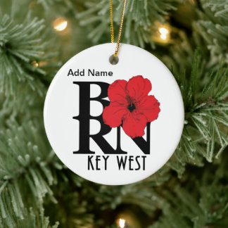BORN Key West Florida Hibiscus Keramisch Ornament