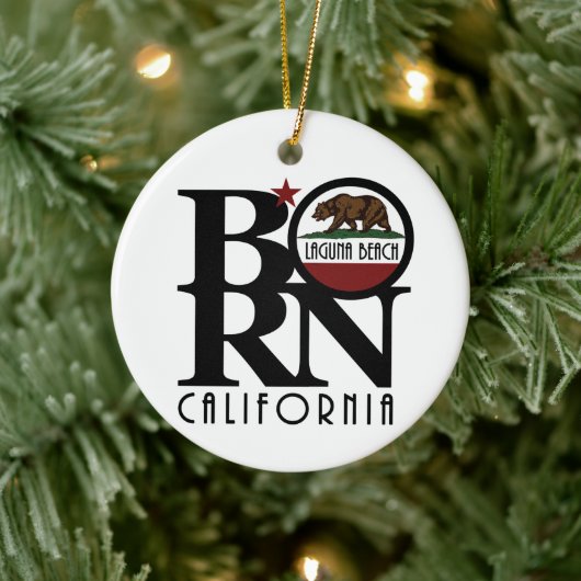 BORN Laguna Beach California Keramisch Ornament (Boom)