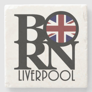 BORN Liverpool England (VK-vlag) Stenen Onderzetter