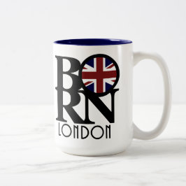 BORN London 15oz (vlag van het Verenigd Koninkrijk Tweekleurige Koffiemok