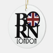 BORN London England (UK flag) Keramisch Ornament (Links)