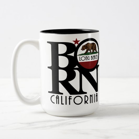 BORN Long Beach CA 15oz Two-Tone Coffee Mok (Links)
