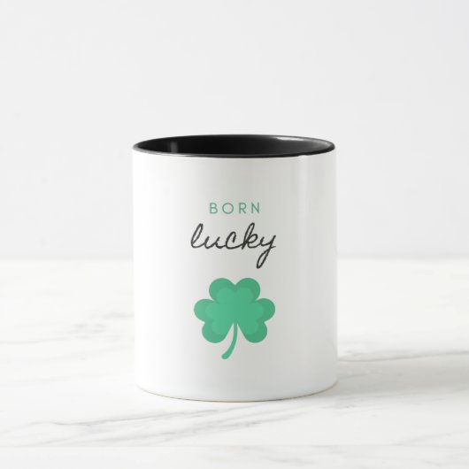 "BORN LUCKY SHAMROCK" TWEE TONE MOK. MOK (Midden)