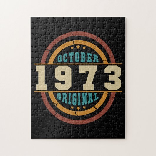 Born October 1973 Original Retro Legpuzzel (Verticaal)