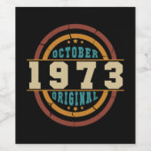 Born October 1973 Original Retro Wijn Etiket (Enkel label)