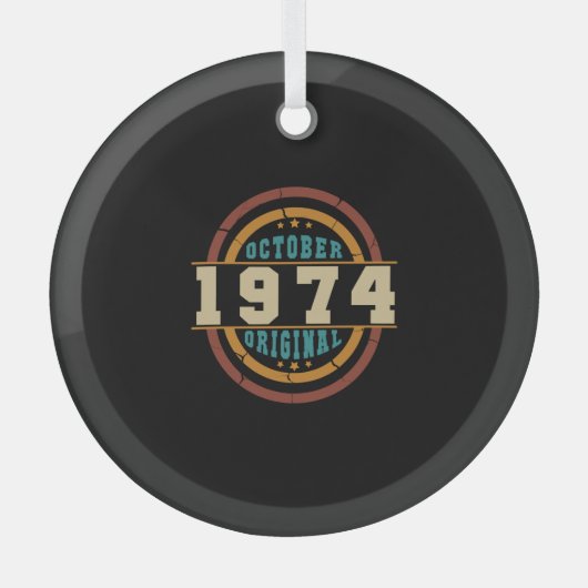 Born October 1974 Orginal Glas Ornament (Voorkant)