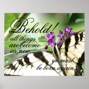 Born Opnieuw Butterfly Bijbel Christelijk Poster