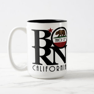 BORN Tahoe City California 15oz Tweekleurige Koffiemok