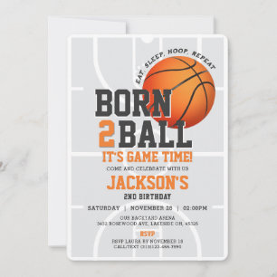 Born to Ball Sports verjaardagsbasketbal uitnodigi Kaart