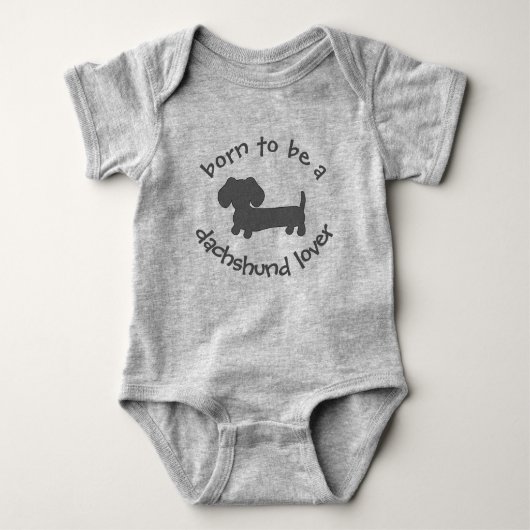 Born to be a Dachshund Love Newborn Gift Romper (Voorkant)