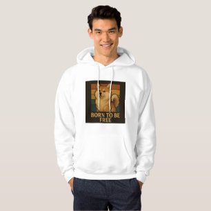 Born To Be Free Graphic Design voor Hondenliefhebb Hoodie