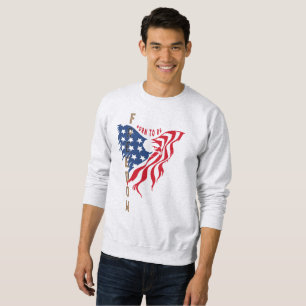 Born to Be Free Patriotic Eagle Heren sweatshirt