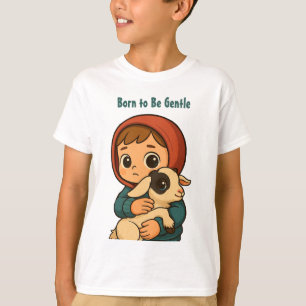 Born to Be Gentle" Schattigee illustratie voor kin T-shirt