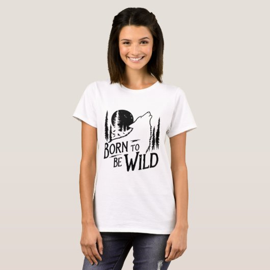 Born To Be Wild avonturenliefhebber meisjes, wit T-shirt (Voorkant volledig)