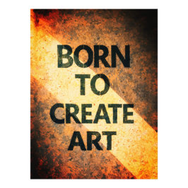 Born to Create Art Motivational Quote Textured Wal Foto Afdruk