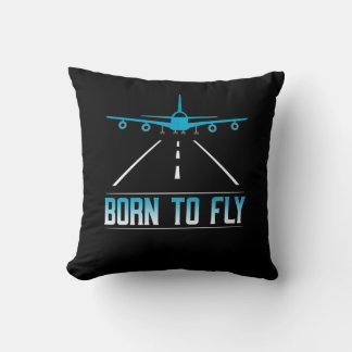 Born To Fly Aviation Pilot Flying Airplane Aircraf Kussen