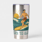 Born To Glide Cali Surfer -Retro Surf Art- Surfing Geïsoleerde Drinkbeker (Voorkant)