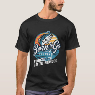 Born to go Gevist school grappig Vissen boy T-shirt
