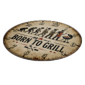 Born to Grill Funny BBQ Evolution Snijplank (Hoek)