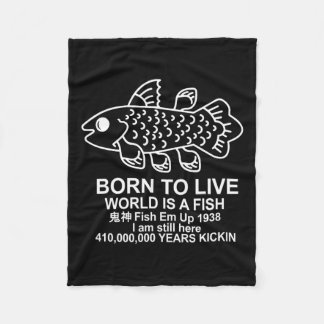 Born to Live World is een viscoelacanth-vismeme Fleece Deken