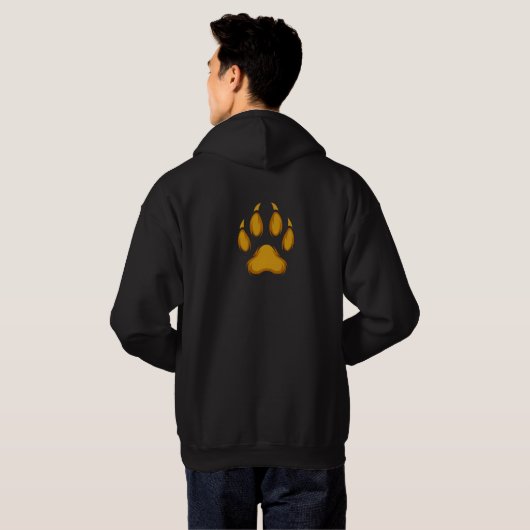 Born to Prowl – Golden Raccoon Paw Hoodie (Achterkant volledig)