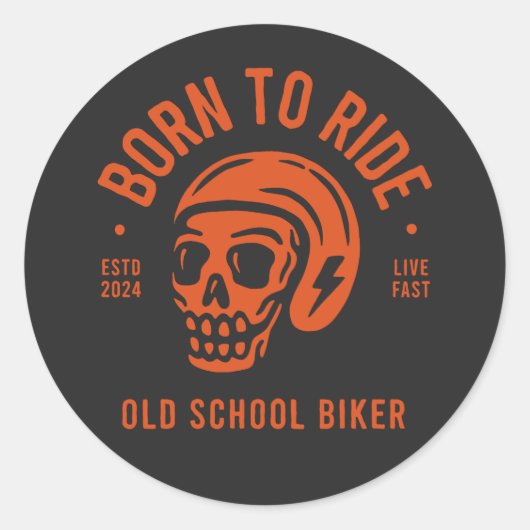 Born to Ride Ronde Sticker (Voorkant)