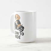 Born to Ride - Schattigee Beagle op de Sticker Koffiemok (Voorkant links)