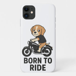 Born to Ride - Schattigee Beagle op de Sticker van iPhone 11 Hoesje