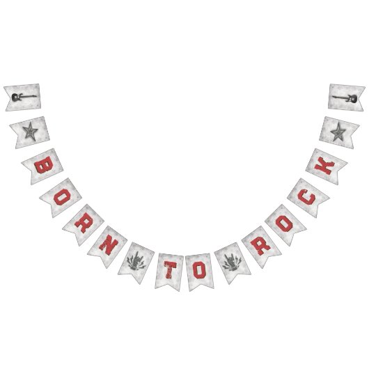 Born to Rock - Bannière de Baby shower bunker (Tout)