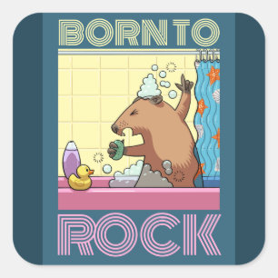 Born to Rock (bewerkbare tekst) Zingende Groundhog Vierkante Sticker