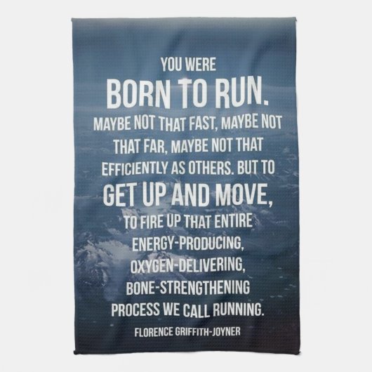 Born to Run - Workout Motivatie Theedoek (Verticaal)