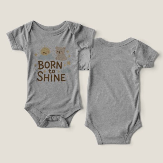 Born to Shine - Baby Sun & Cloud T-Shirt Design (Design Recto & Verso)