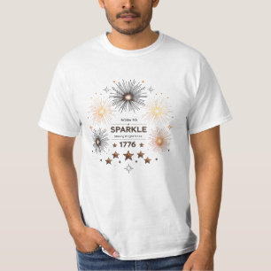 Born to Sparkle 1776 - Betaalbare patriottische wa T-shirt