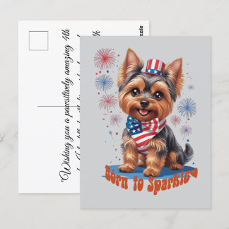 Born to Sparkle - Schattigee 4th of July Platte Ka Briefkaart