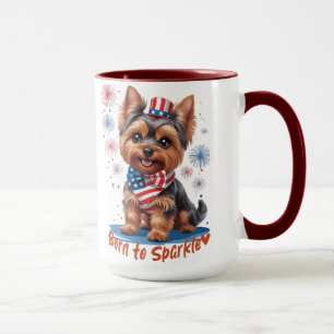 Born to Sparkle – Schattigee Patriottische Yorkie Mok