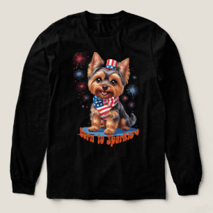 Born to Sparkle – Schattigee Yorkie 4th of July Pa Tri-Blend Shirt